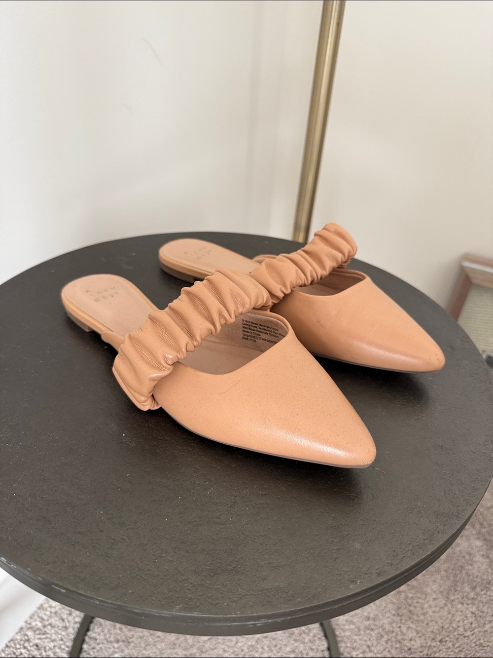 a new day Pointed Ruched Slide Mule - Tan